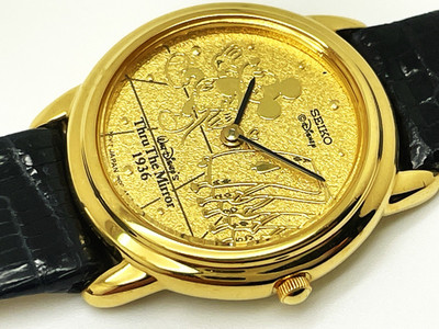 SEIKO LADIES MICKEY NOT WORKING 1N00-0J79 ''THRU THE MIRROR'' 1936 WATCH SXJR44