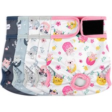 5 Pack Reusable Diapers for Doggie, Highly Absorbent Dog Diapers Female for P...