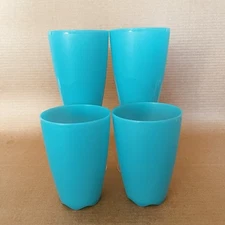 Tupperware Open House Tumblers Large 18 oz. (Set of 4) Turquoise Cups #4793