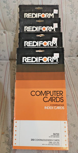 Rediform 06722 Continuous Computer Index Cards 3x6.5 250 UPC 07792506722 Lot 4
