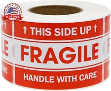 2"x 3" Fragile Stickers for Shipping and Moving, 500 Labels Per Roll Str