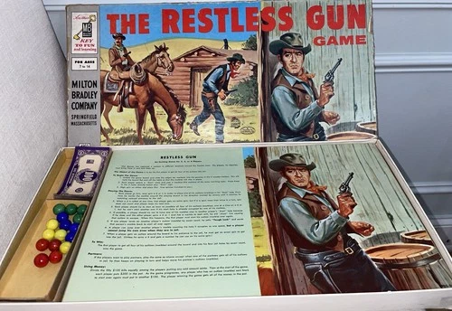 Vintage The Restless Gun Game 1959 Milton Bradley Board Game.