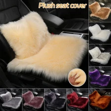 Faux Fur Plush Sheepskin Seat Covers Cushion Winter Warm Pad Cushion Protect Pad