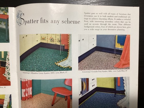 1951 ARMSTRONG LINOLEUM Publication - Mid-Century Modern 16 pages Color - Picture 11 of 17