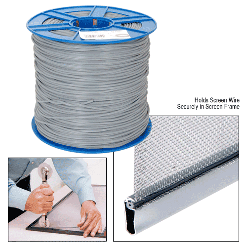 CRL SS135B 0,135" grau gezahnt Bildschirm Halter Spline Großpackung 15 Pfund Rolle - Bild 2 von 3