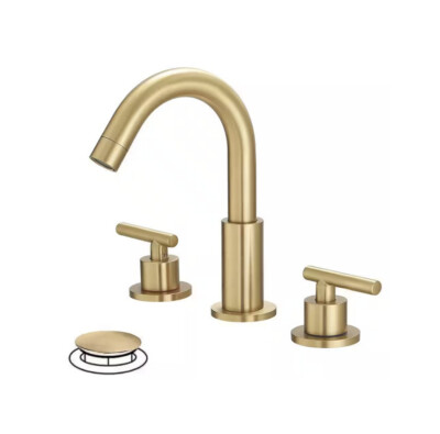 BWE Brushed Gold Widespread 2-handle WaterSense High-arc A-916441 *Opened Box*