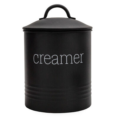 Black Metal Farmhouse Creamer Canister Storage for Kitchen
