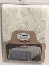 Estex Home Fashions 'Ivona' World Floral Beige Table Cloth 60 X 84" NEW READ