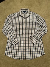 Tommy Hilfiger Men s Dress Shirt Size 15 1/2 32-33 Pink And Blue Plaid