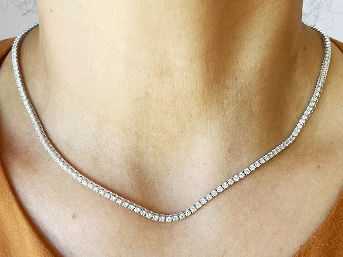 Diamond tennis 2024 necklace ebay