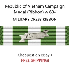 Republic of Vietnam Campaign Medal (Ribbon) /w 60- Device (Ships FREE!) OFFICIAL