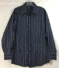 BCBG MAXAZRIA MENS Flip Cuff Medium Slim fit Striped Dress Shirt 15 1/2 32/33