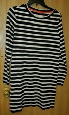 Lou & Grey Long Sleeve Dress w/ pockets - Black White Gold Striped - XS