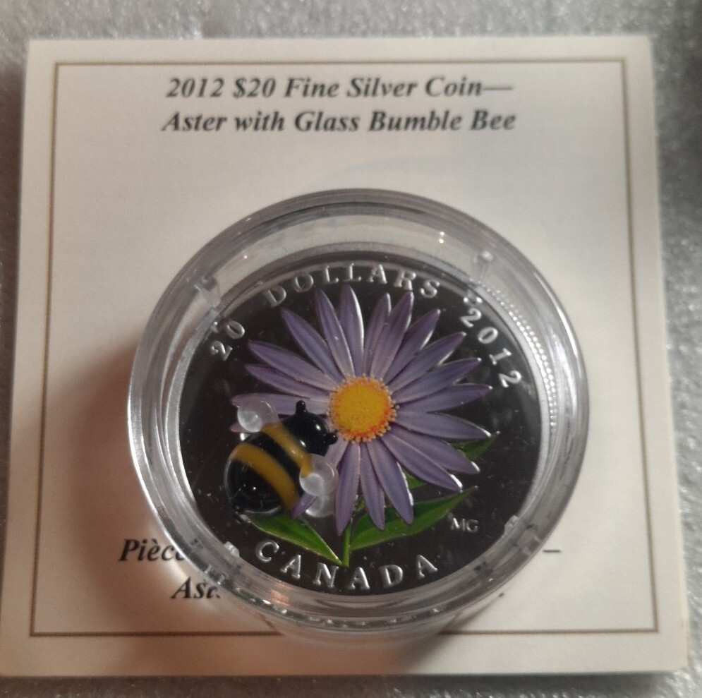 2012 🇨🇦 Canada $20 Aster with Venetian Glass Bumble Bee
