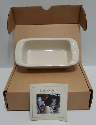 Longaberger ''SMALL LOAF DISH IN IVORY'',  NEW!!!