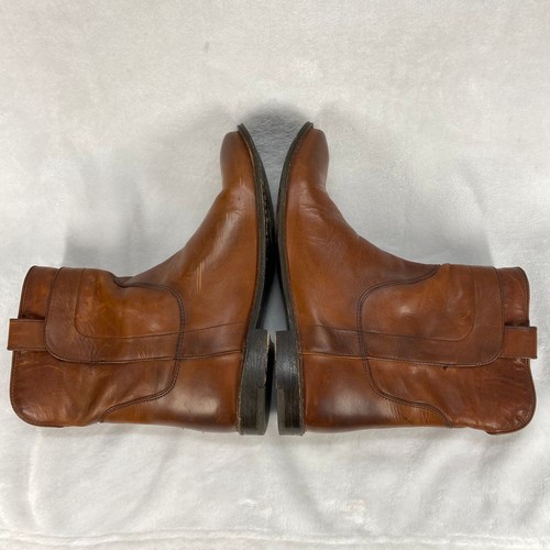 Frye Paige Short Riding Leather Ankle Boots Western Cowboy Pull On Cognac 6.5 - Picture 10 of 14