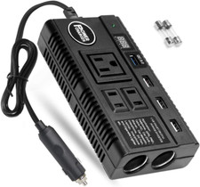 Car Power Inverter 120W 12V 24V DC to 110V AC 4 USB Ports Car Charger Adapter wi