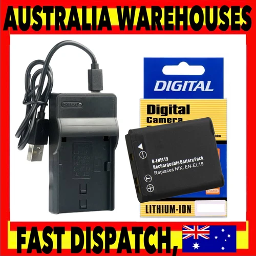 Battery / USB Charger For Nikon Coolpix S32 S33 S100 S2500 S2550 S2600 S2700 AUS - Picture 1 of 6