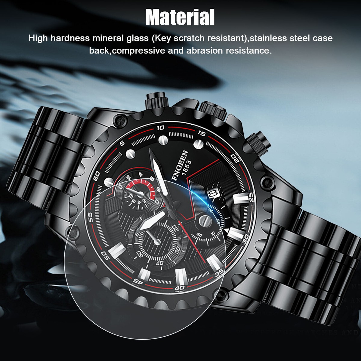 Waterproof Men's Luxury Watch Stainless Steel Quartz Luminous