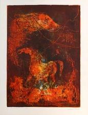 Lebadang (aka Hoi), Burning Stallion, Lithograph, signed and numbered in pencil