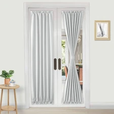 DWCN French Door Curtains – Rod Pocket Thermal Blackout Curtain for Doors with G