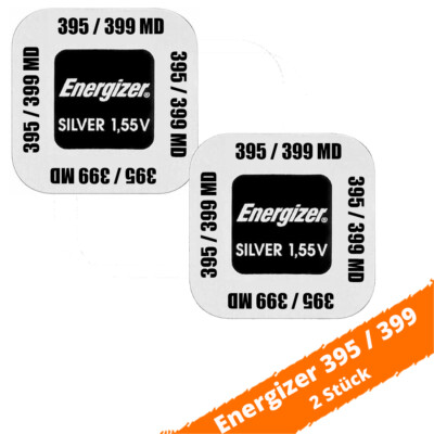 2 x Energizer 399 / 395 1,5V SR57 SR927 Silberoxid Uhrenbatterie Knopfzelle
