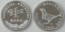 Croatie/Croatie 1 Kuna Pièce de Monnaie 2022 Nightingale Km#20 splendide
