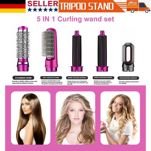 Asciugacapelli Elettrico 5 in 1 Pennello Hairstyling Hair Curler Air Styling Set - Foto 3 di 7