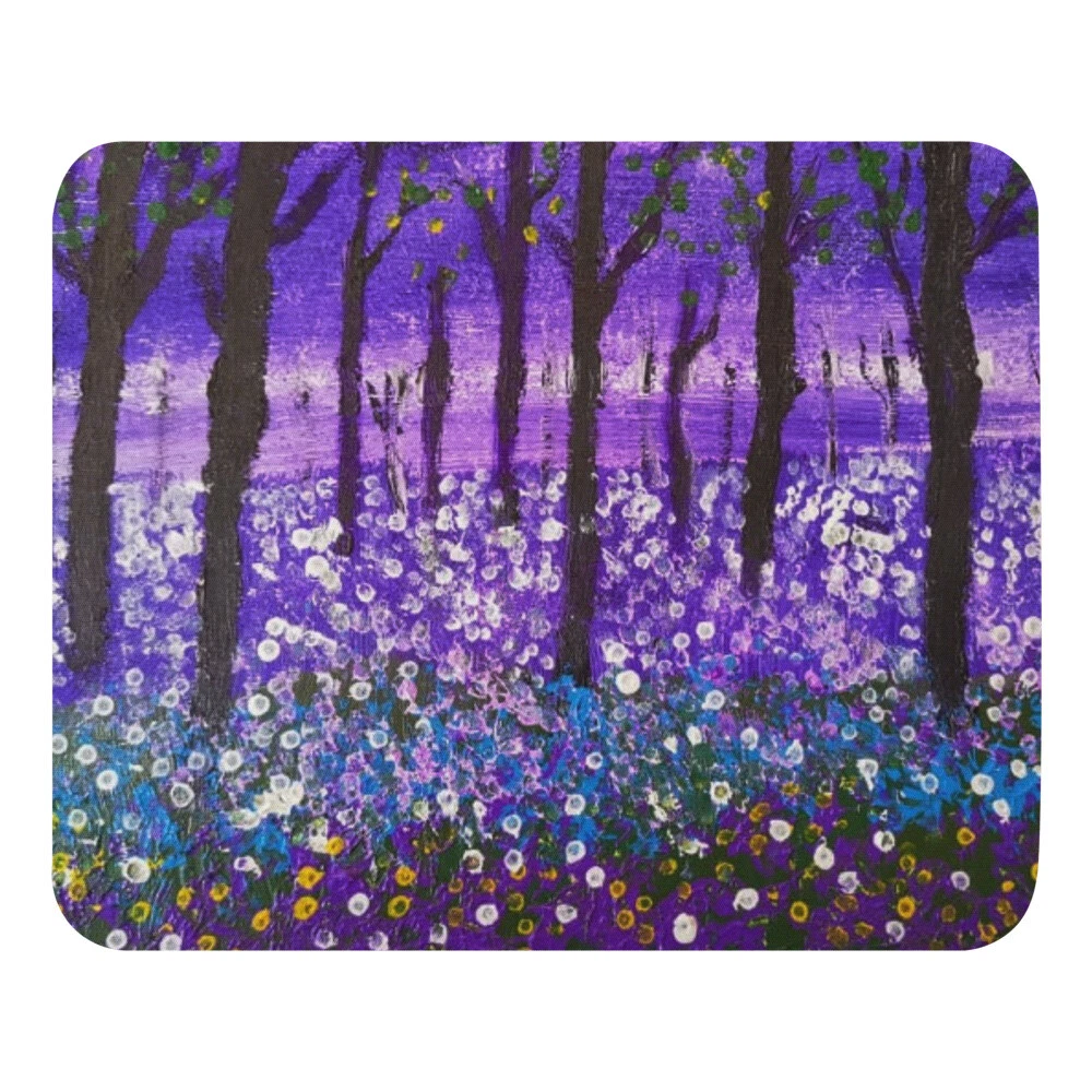 Tapis de souris oeuvre originale forêt violette