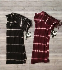 New! Women's A & I Super Soft Stretchy Lace Up Tie Dye Top Small Multiple Colors