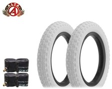 ALTA BICYCLE WIRE BEAD 12" 1/2" x 2 1/4" TIRE SET WHITE COMP III BMX W/ TUBES.