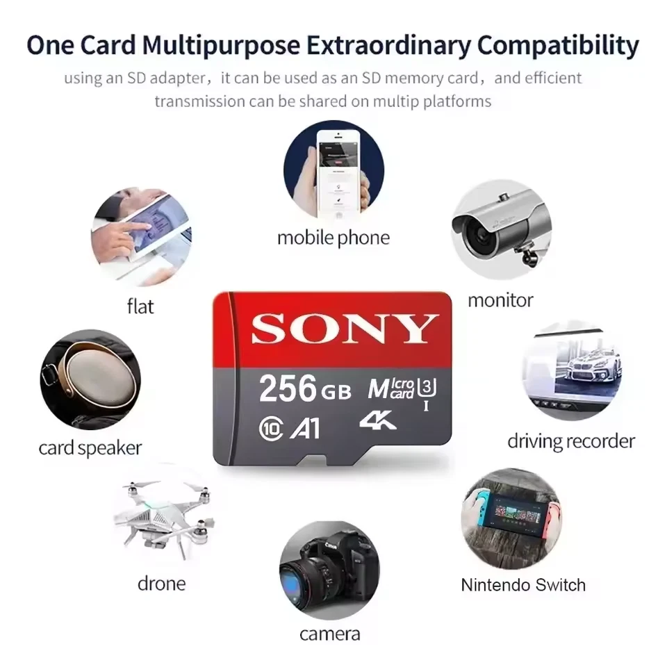 2TB 1TB Micro SD Card TF Flash Memory A2 U3 Class10 High Speed 4K Ultra HD Mini - Image 2 of 4