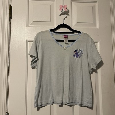 Disney Eeyore Cute By Nature Top Girls XL 16/18 Light Blue Short Sleeve Shirt