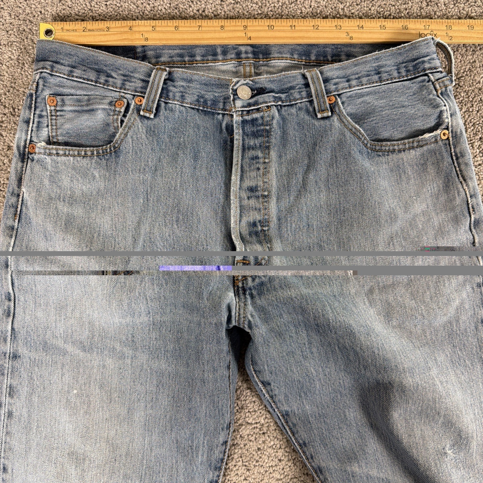 Levis 501 XX Jeans Men 36x32 (Fit 34x30) Faded STF Denim Distressed Straight Leg thumbnail 8