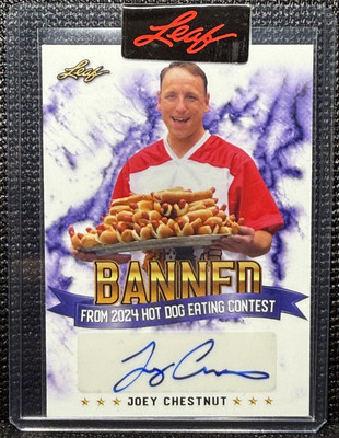    Joey Chestnut - Auto - /400 - Banned - Leaf Hot Dog Champion - Free Ship