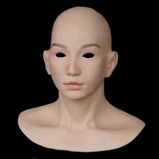 Ultra Realistic Silicone Mask Full Headwear Unisex Mask for Crossdresser Cosplay