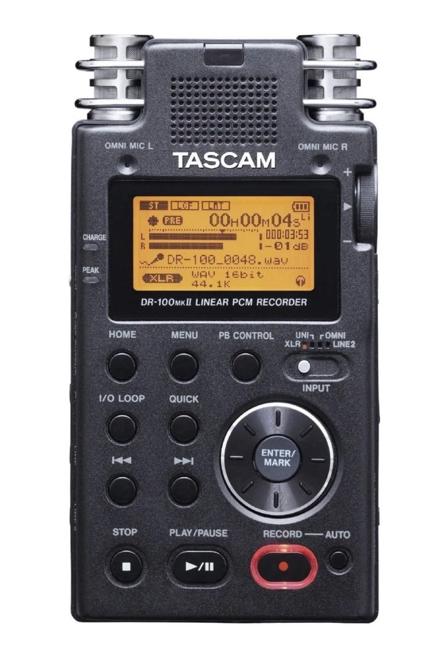Tascam DR-100 MK II 2-Channel Portable Digital Audio Recorder  Case + 2xbatt !  - Image 2 of 4