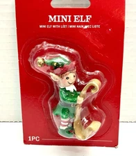 New Darice Mini Elf Figurine With List 3-5 Inches 2019