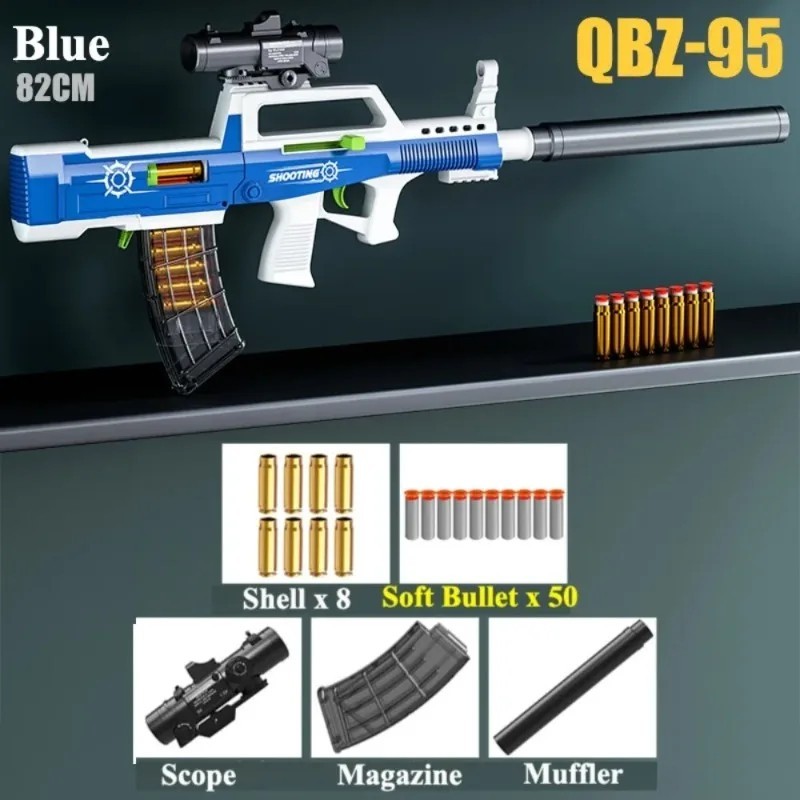 QBZ‑95 Shell Ejecting Soft Bullet Toy Gun Manual Assault Rifle | eBay