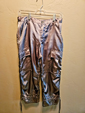 Daisy Fuentes Womens Silky Pants Tie Bottoms Olive Green Size 4