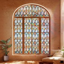Window Privacy Film Lattice Rainbow Decorative Static Cling Glass Sticker