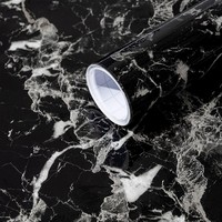 Klebefolie Marmor Schwarz Silber Selbstklebend 40Cm X 10M FüR MöBel KüChe Decor