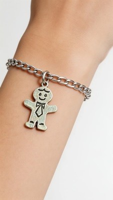 Sterling Silver Gingerbread Man Charm SJC 925 Vintage Holiday Pendant