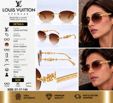 Louis Vuitton Z7311U Rimless Sunglasses Gold Brown Gradient 57-17-145 New Case