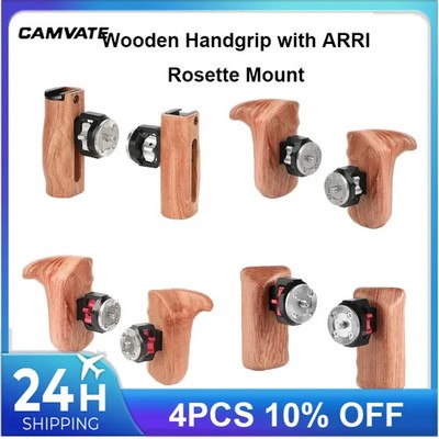 Universal Wooden Handgrip with ARRI-Style Rosette M6 Male Connection Mount For C