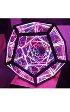 Infinity Mirror Light Infinite Dodecahedron Color Art 3D Hyper Cube