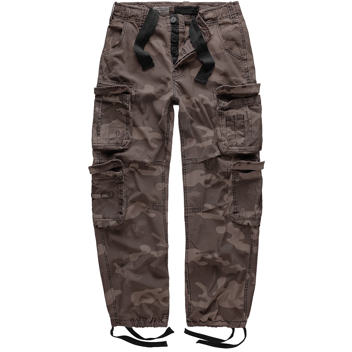 Surplus Airborne Mens Baggy Trousers Combat Army Work Pants Black Camo  Pattern