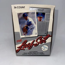1990 Leaf Baseball Series 1 Empty Wax Box W/Nolan Ryan On Box