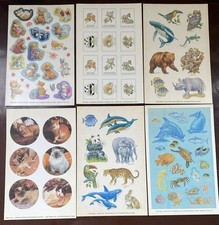 Vintage 1990  s Current Inc. Animal Sticker Sheets Lot Of 6 Sheets 9  X 6  