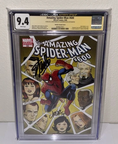 Amazing Spider-Man #600 CGC 9.4 SS x 2 JSA John Romita Jr, Stan Lee
